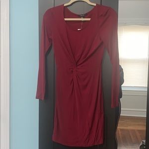 Forever21 Red Midi Dress Knotted
